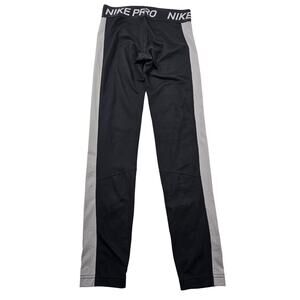 Boys Nike pro sz L layering sports active football tights black grey *flaw*